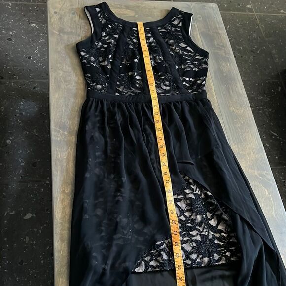 Morgan & Co black formal mini lace dress Sz- 5/6 - Picture 12 of 16